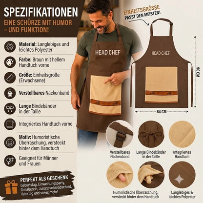 Funny Cooking Apron with Towel Surprise
