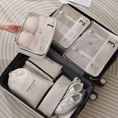7-piece suitcase organizer set water-repellent