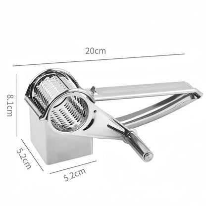 Rotary Grater for Cheese Made of Stainless Steel