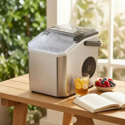 ICEFLOW Compact Ice Maker with Transparent Lid