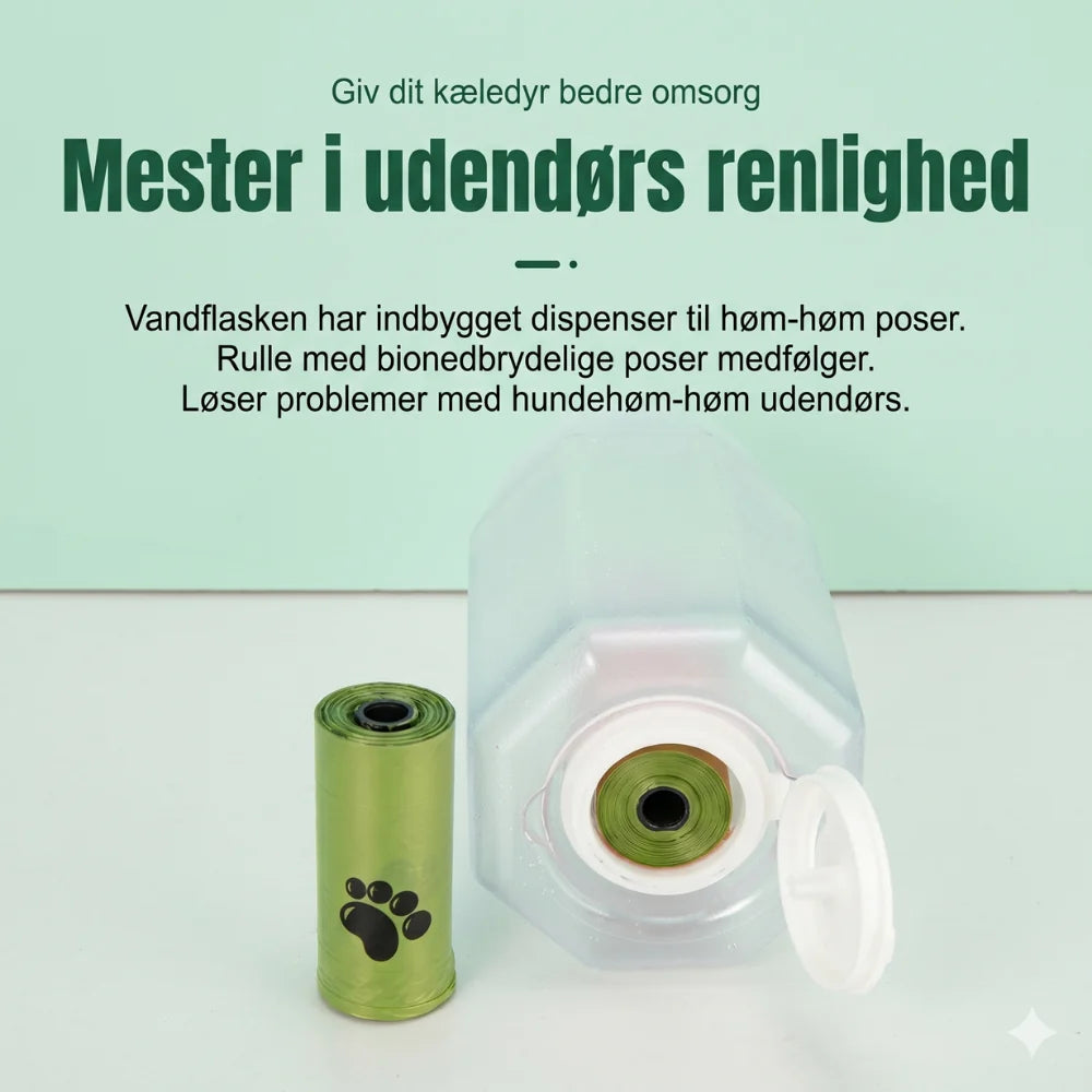 TrailBuddy™ – 3-in-1 Dog Drinking Bottle with Food Container