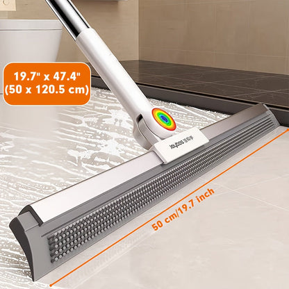 Floor Squeegee with Rubber Lip & TPE Bristles