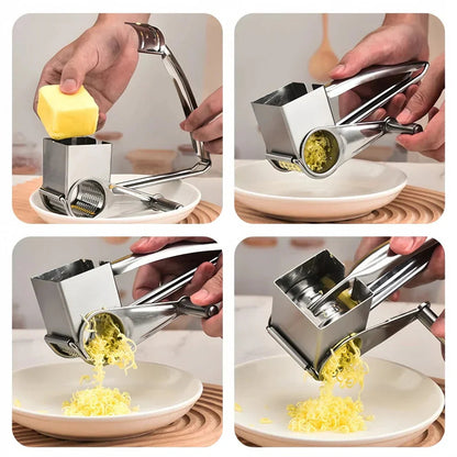 Rotary Grater for Cheese Made of Stainless Steel