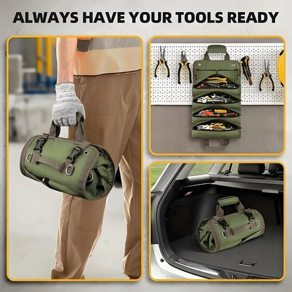 Tool Roll Bag with Removable Pockets