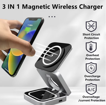 3-in-1 Wireless Charging Station for 3 Devices