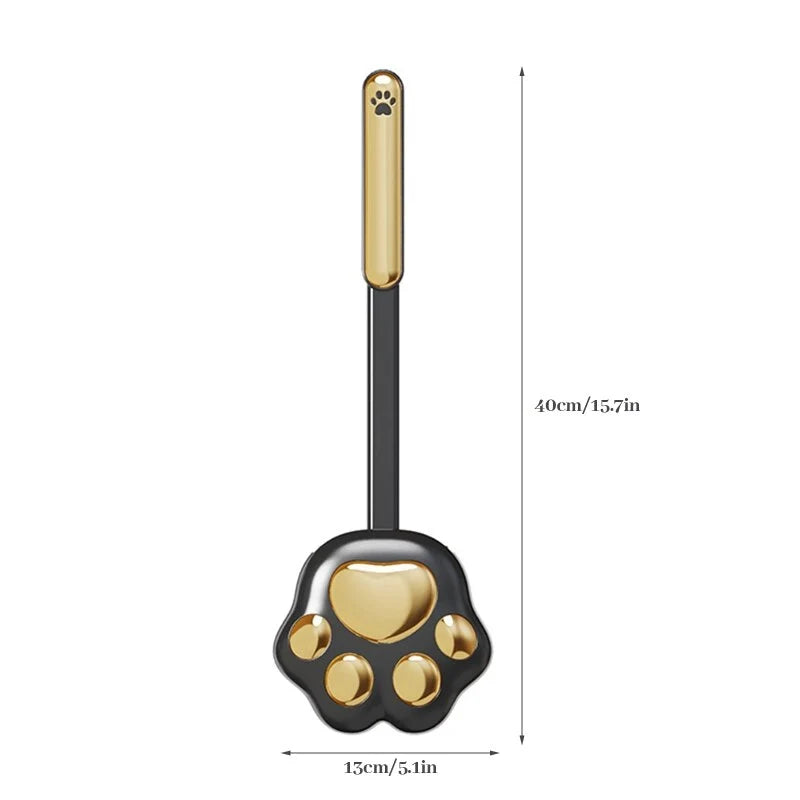 Toilet Brush with Paw Print & Silicone Bristles