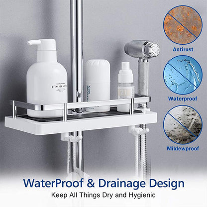 Multifunctional Shower Shelf Without Drilling