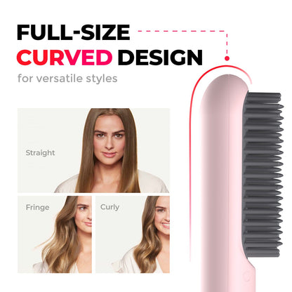 Cordless Hair Styler with Ceramic Brush, Rechargeable