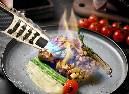 Windproof kitchen torch with gas burner