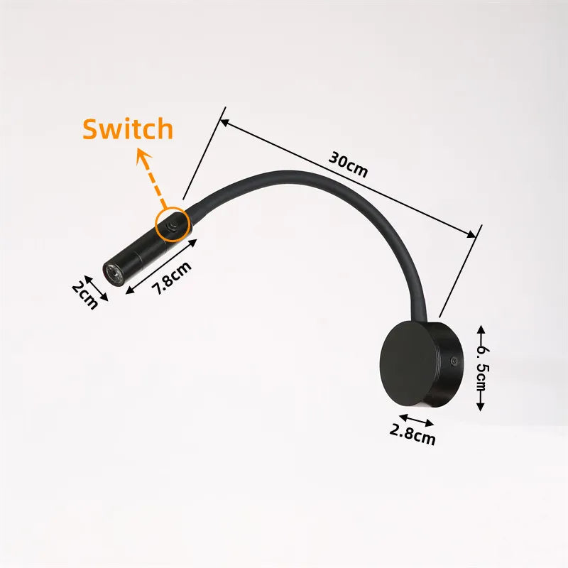 LED Wall Lamp with Swivel Arm & Touch Control