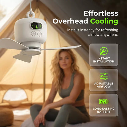 Rechargeable Ceiling Fan with LED