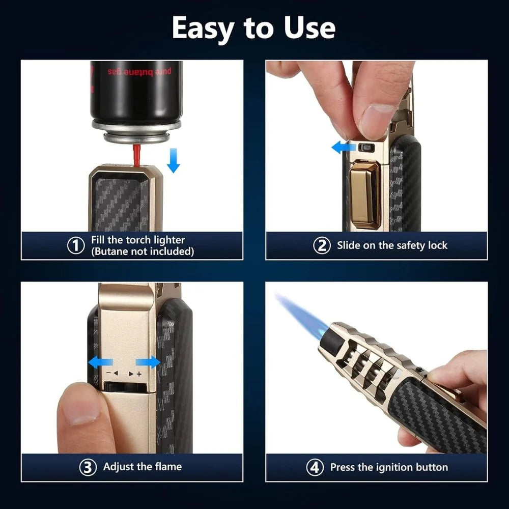 Windproof kitchen torch with gas burner