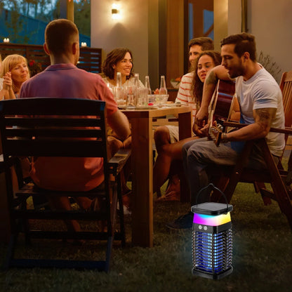 Solar-powered UV mosquito trap with RGB light