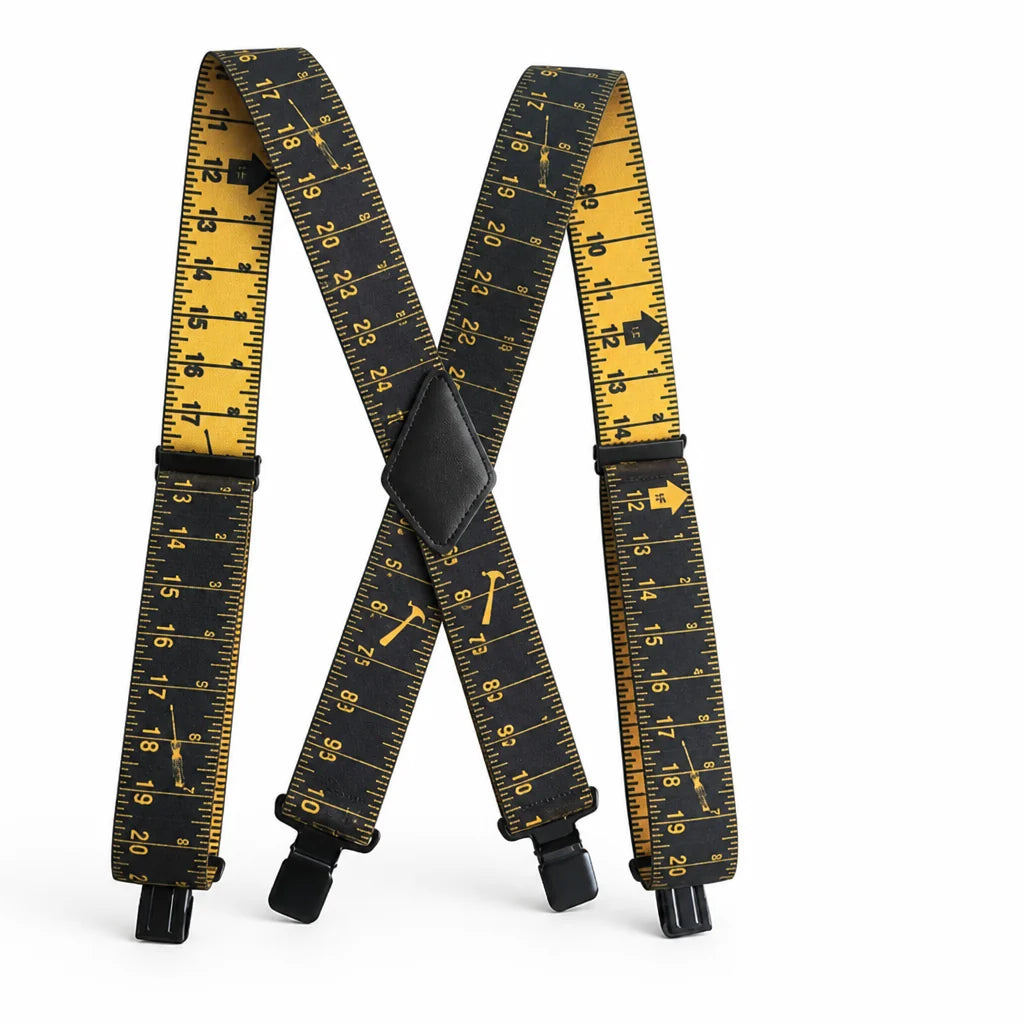 5 cm Wide Adjustable Elastic X-Back Men's Suspenders (4 Clips)