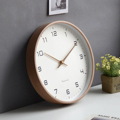 NordicTime Wooden Wall Clock Silent Scandinavian