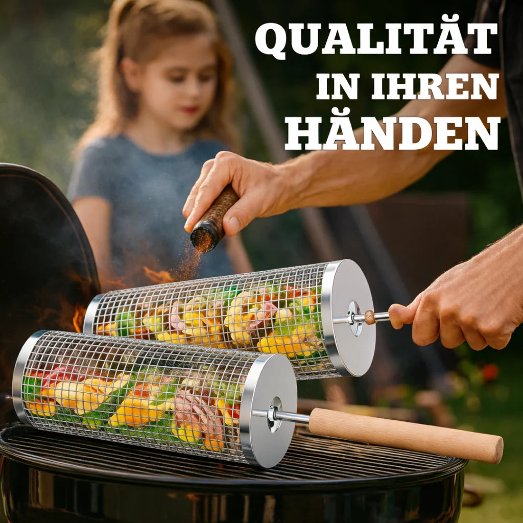 GrillEase™ Rolling Basket — Master the Grill and Enjoy Juicy, Perfectly Cooked Delights with Every Turn!