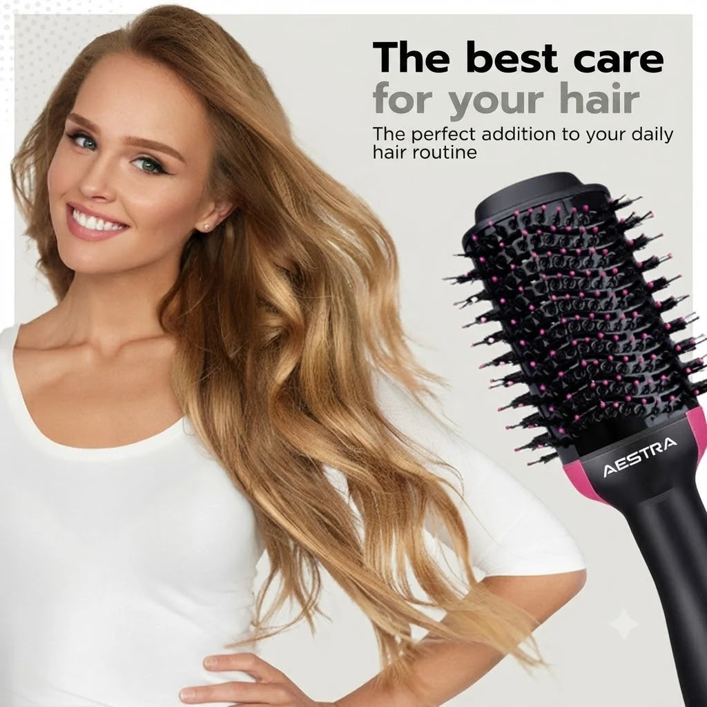 2-in-1 Hair Dryer Brush with Negative Ion Technology