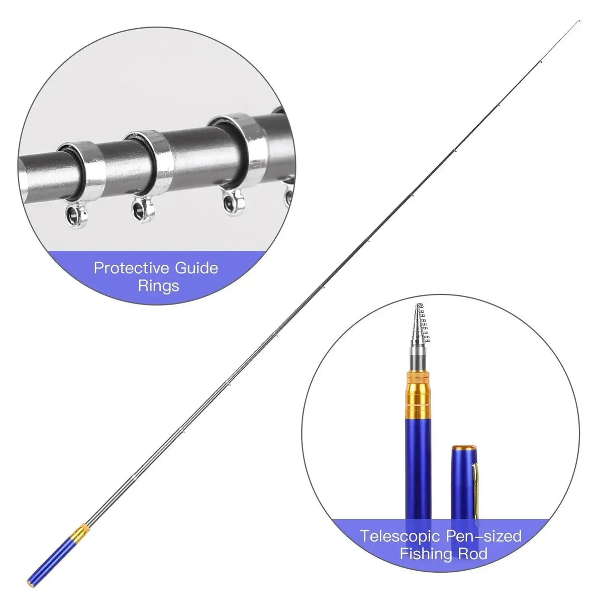 Pocket fishing rod with reel – extendable to 97 cm