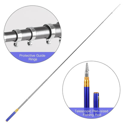 Pocket fishing rod with reel – extendable to 97 cm