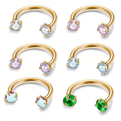 SilkCurve Titanium Horseshoe Nose Ring 18G