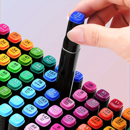 Alcohol Marker Set 168 Colors, Double-Sided
