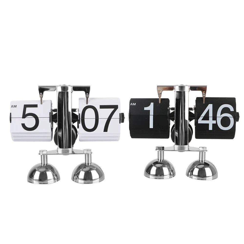 Retro flip clock with automatic rotating element