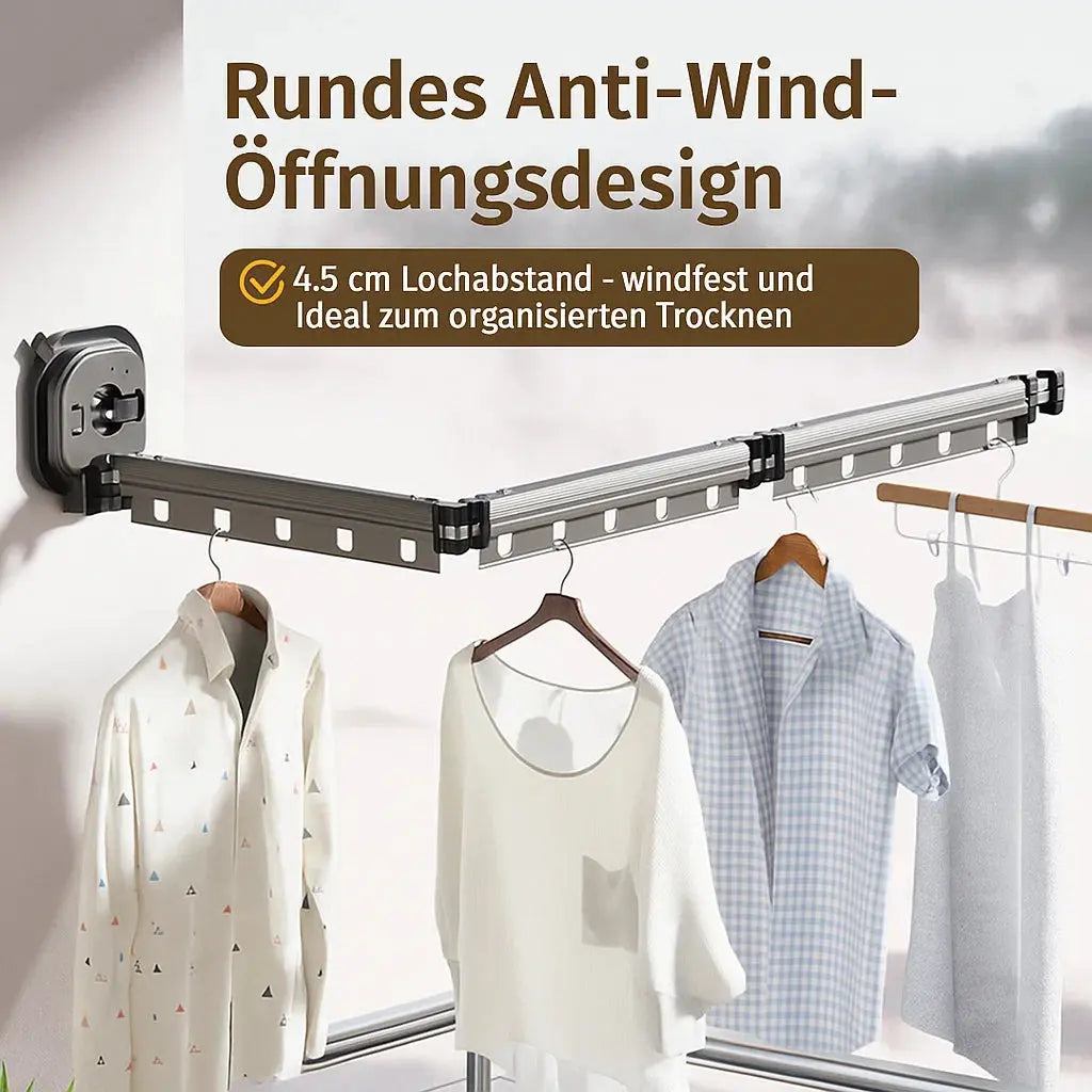 Wall-mounted clothes dryer without drilling for small spaces