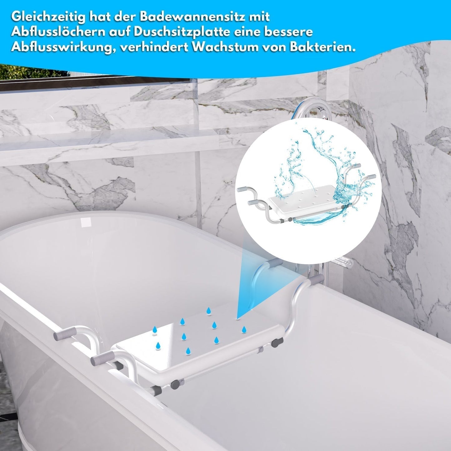 Adjustable Bathtub Seat with Aluminum Frame