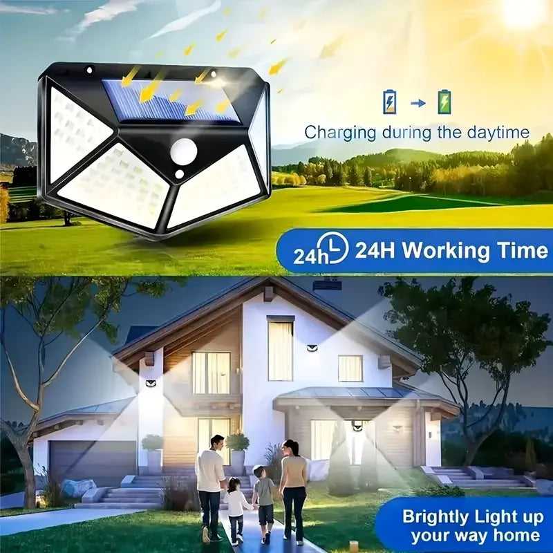 Solar Wall Light Outdoor 100 LED with Motion Sensor