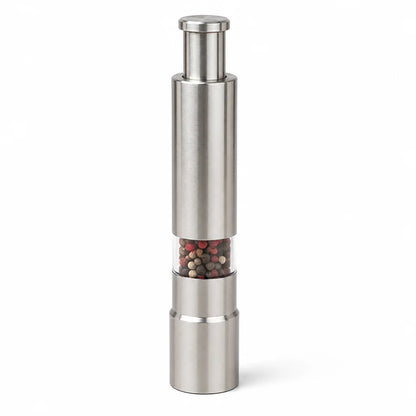 Single-Hand Stainless Steel Salt and Pepper Mill (2-Pack)
