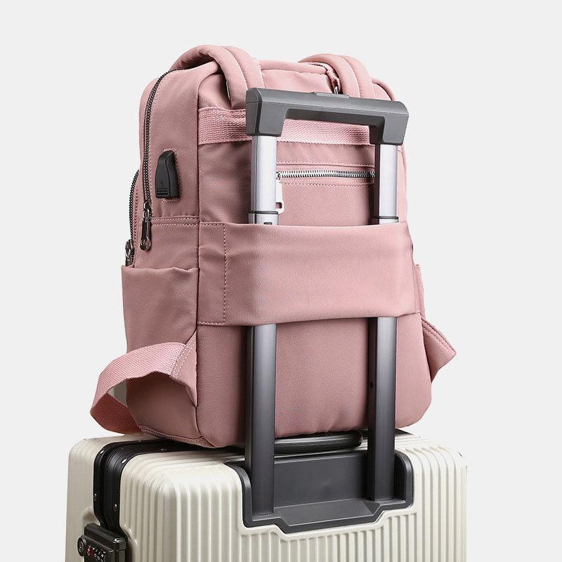 Oxford Rucksack with USB Charging Port, Water-Resistant