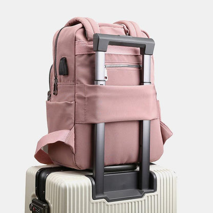 Oxford Rucksack with USB Charging Port, Water-Resistant