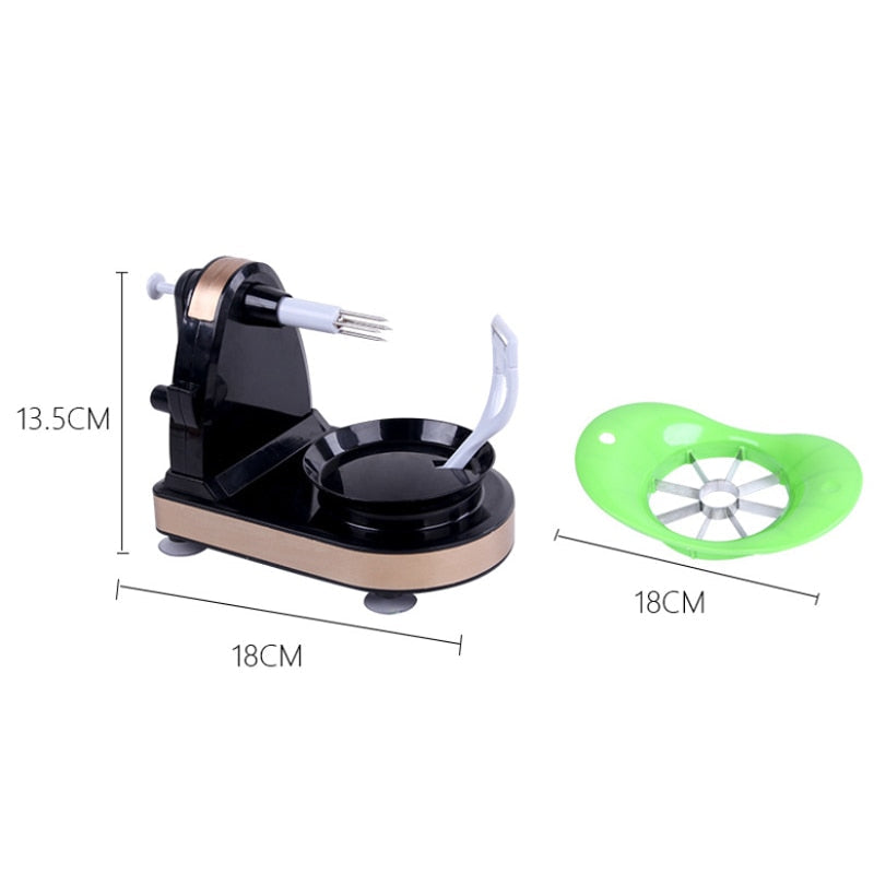 Apple peeler with corer and slicer