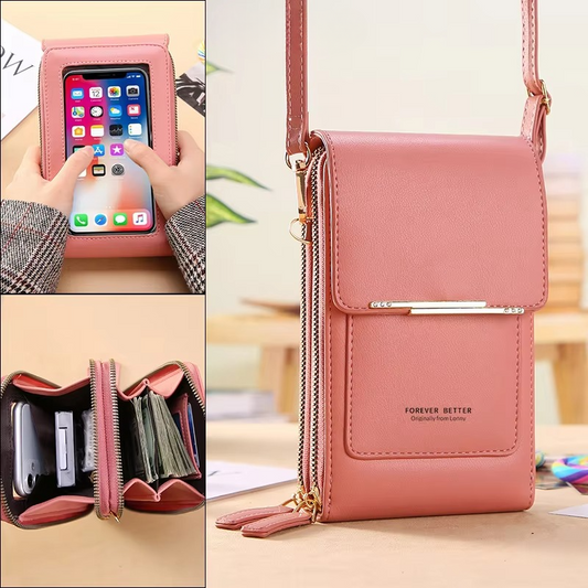 Crossbody Bag with Touchscreen Window