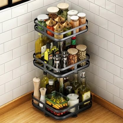 3-tier Rotating Metal Spice Rack
