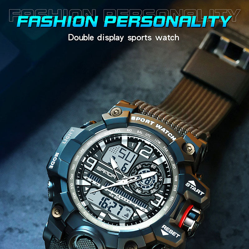 Men's Multifunction Watch with Luminous Display & Water Resistance