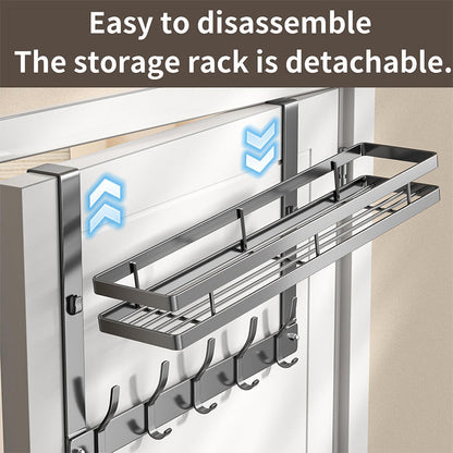 Door Organizer with Storage Basket and Hooks