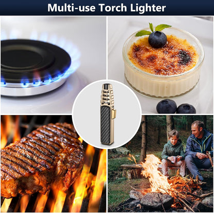 Windproof kitchen torch with gas burner