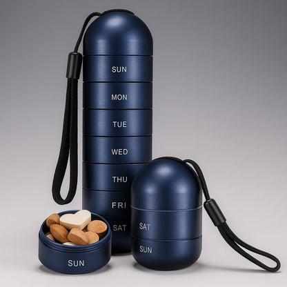 Aluminium Pill Organiser with 7 Compartments