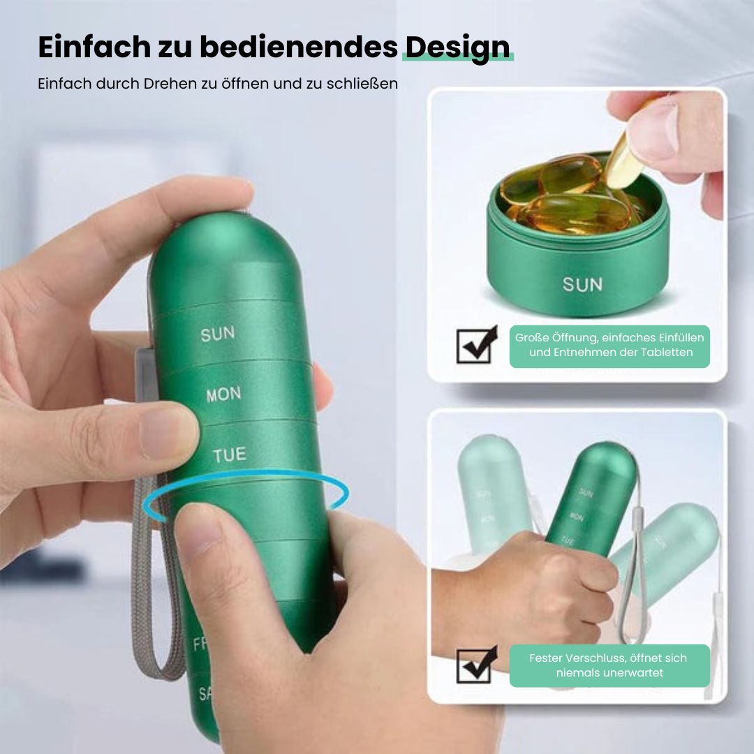 Aluminium Pill Organiser with 7 Compartments