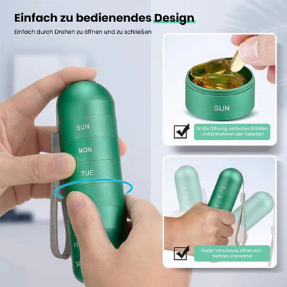 Aluminium Pill Organiser with 7 Compartments
