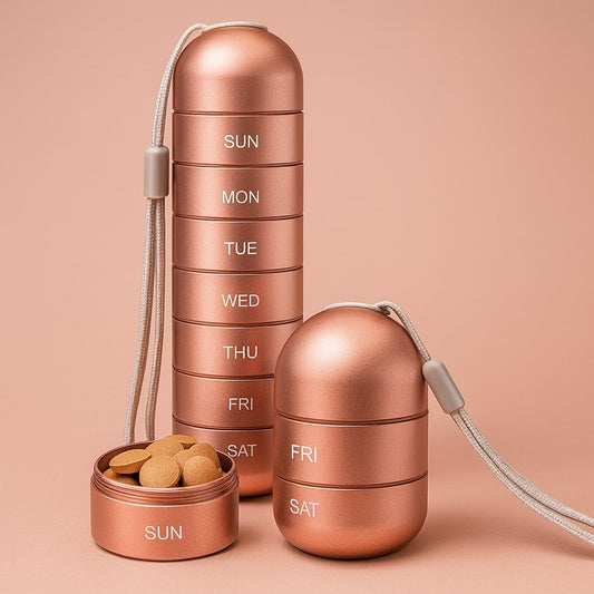 Aluminium Pill Organiser with 7 Compartments