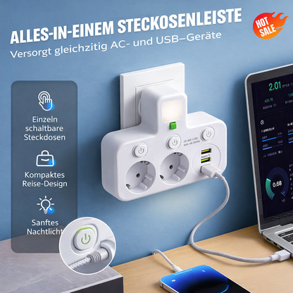 PowerNest Extension Lead with USB Ports & Switches