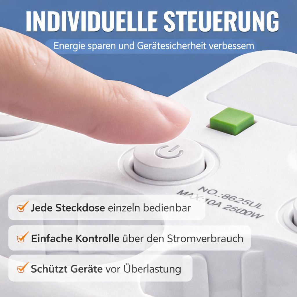 PowerNest Extension Lead with USB Ports & Switches