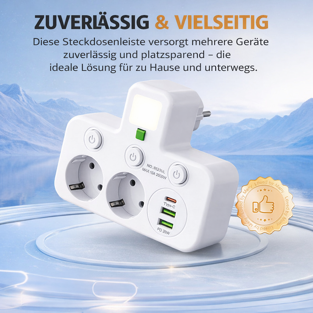 PowerNest Extension Lead with USB Ports & Switches
