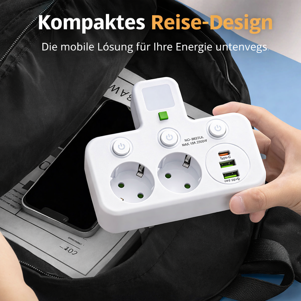 PowerNest Extension Lead with USB Ports & Switches