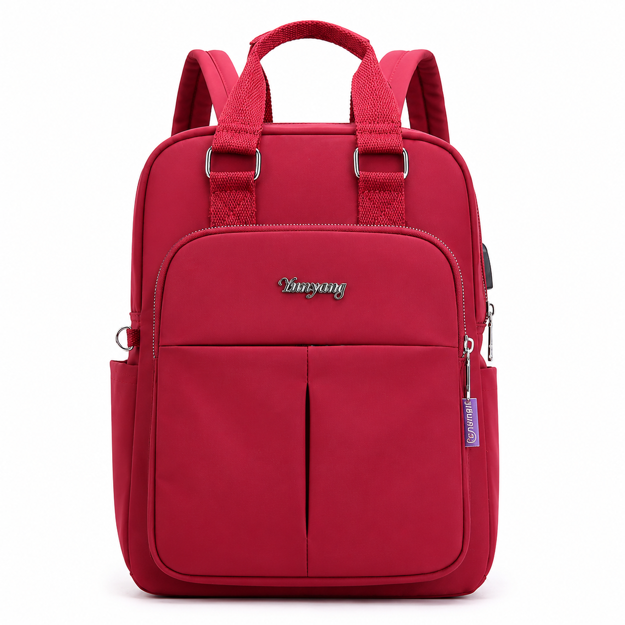 Oxford Rucksack with USB Charging Port, Water-Resistant