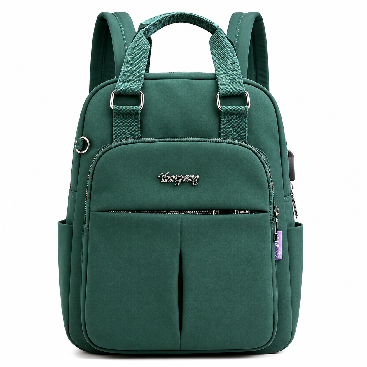 Oxford Rucksack with USB Charging Port, Water-Resistant