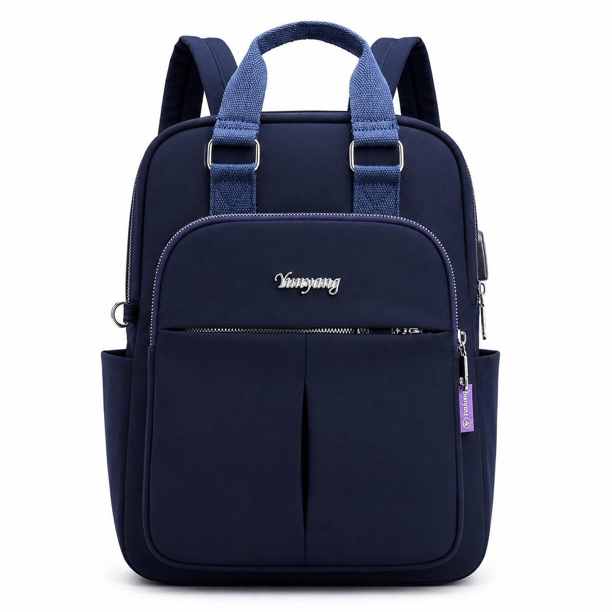 Oxford Rucksack with USB Charging Port, Water-Resistant