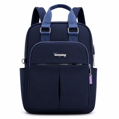Oxford Rucksack with USB Charging Port, Water-Resistant